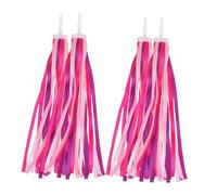 BESPORTBLE 4 pièces Rubans Décoratifs pour Guidon de Garçon Fille Franges Légères Polyester Accessoires pour Trottinette et Tricycle Facile à Fixer Rose