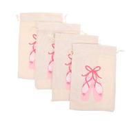 BESPORTBLE 4 Pièces Sac de Rangement Ballet avec Cordon Sac Organisateur Danseuse pour Chaussures et Costumes Toile Portable pour Cours de Danse