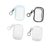BESPORTBLE 4 pièces Sac de Rangement Transparent pour Poupées Peluche Organisateur Portable avec Porte Clés Pochette PVC Rigide et pour Figurines et Peluches Sac Compact et pour Sorties