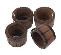 BESPORTBLE 4 Pièces Scale Tiny Rustic Barrels for Dollhouse Kitchen Decor and Farm Scene Accessories Mini Craft Basket for Pretend Play and Micro Landscape