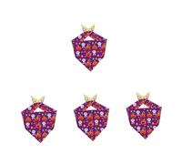 BESPORTBLE 4 Pièces Serviette Triangulaire pour Animaux De Compagnie Portable Bandana pour Chat Adorable Collier Bandana pour Chiot Tête d'animal Triangle Chat Bandana Citrouille