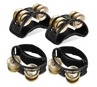 BESPORTBLE 4 Pièces Set de Tambourins de Pied avec Jingles Métalliques pour Musique et Percussion Instrument Ergonomique pour Guitaristes et Batteurs