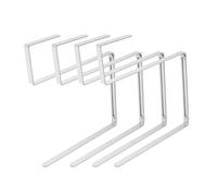 BESPORTBLE 4 Pièces Support de Couronne Funéraire Réglable en Acier Inoxydable Argenté, Installation Facile et Structure Ajustable pour Décoration de Tombeau Cimetière