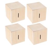 BESPORTBLE 4 pièces Tirelires Bois à Peindre pour Garçon Fille DIY Boîtes à Monnaie Cadeau Anniversaire Activités Manuelles Garçon Fille Décoration Ludique et Pratique