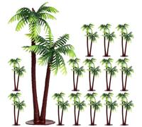 BESPORTBLE 40 Pièces Arbre Miniature Décoratif en Plastique Vert, Modèle de Cocotier Artificiel, Décoration Réaliste pour Aquarium et Loisirs Créatifs, Ornement de Paysage pour Pisciculture