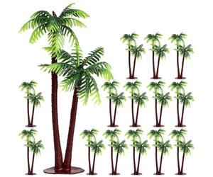 BESPORTBLE 40 Pièces Arbre Miniature Décoratif en Plastique Vert, Modèle de Cocotier Artificiel, Décoration Réaliste pour Aquarium et Loisirs Créatifs, Ornement de Paysage pour Pisciculture