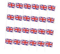 BESPORTBLE 40 Pièces Drapeaux à Main Royaume-uni avec Bâton Portable pour Fêtes Événements Sportifs et Célébrations Patriotiques