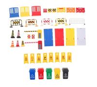 BESPORTBLE 40 Pièces Mini Traffic Signs Set with Bright Colors and Realistic Portable Plastic Street Road Sign Playset for Interactive Early Education and Color Recognition