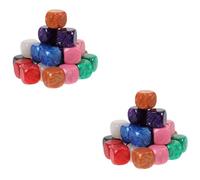BESPORTBLE 48 Pièces Dés DIY Acrylique Colorés Cubes à Vierges Arrondis Jouets Éducatifs Sûrs pour Garçon Fille pour Peinture et Personnalisation