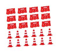 BESPORTBLE 48pièces Jouets Cônes De Signalisation Miniatures Enseignement Cognitif Obstacles De Trafic pour Garçon Fille avec Cônes Rouges Et Barrières Aquatiques