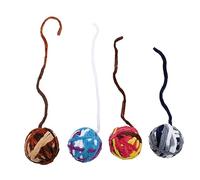 BESPORTBLE 4Pièces Boules De Coton Colorées avec Clochettes pour Chats Jouets Interactifs pour Chatons pour Mastiquer Et Jouer à Intérieur