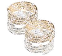 BESPORTBLE 4pièces Bracelets Femmes Élastiques Spirale Léger Décoration Cristaux Classique Pour Poignet