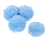 BESPORTBLE 4pièces Broche Pompon Décorative Fluffy Bleu Accessoire Diy Pour Vêtements Chapeaux Et Chaussures Ornement Lapel Pin Perte De Poils