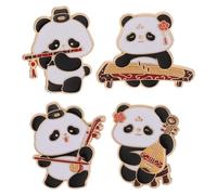 BESPORTBLE 4pièces Broches Panda Émail Lot Insigne Musical Chinois pour Châles Vêtements Sacs et Chapeaux