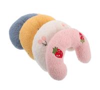 BESPORTBLE 4pièces Coussin De Cou Forme De u pour Chat Rempli De Coton Doux Oreiller Apaisant pour Animaux De Compagnie Lavable Et Facile à Nettoyer pour Maison Ou Déplacement