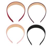 BESPORTBLE 4pièces Lot de Bandeaux Larges Plastique Unis Élastiques pour Cheveux Demoiselles Honneur Fêtes Cérémonies