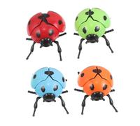 BESPORTBLE 4Pièces Lot de Coccinelles à Remonter Mécaniques pour Garçon Fille Animaux Colorés Mécanisme Horlogerie pour Fêtes et Jeux Éducatifs