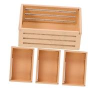 BESPORTBLE 4Pièces Miniature Panier Bois pour Maison de Accessoires de Rangement Détails Réalistes pour Décoration de Mini Jardin pour Créer Une Ambiance Chaleureuse