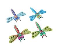 BESPORTBLE 4pièces Pendentif Libellule Fer Lot De Ornements Muraux Colorés Décorations Murales Modelées Forme De Libellule