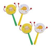 BESPORTBLE 4pièces Tambours Bois Forme Singe Jouets Percussions Garçon Fille Hochet Portatif Instruments Garçon Fille