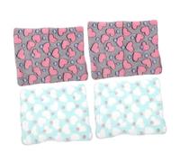 BESPORTBLE 4pièces Tapis De Lit pour Animal Coussin Douillet pour Hamsters Cobayes Écureuils Et Matelas Chauffant Hiver Gris Vert