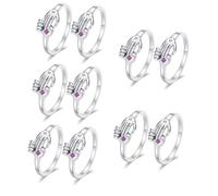 BESPORTBLE 5 Ensembles De Bague Anneaux Pour Amoureux Bagues Réglables Quelques Bagues D'anniversaire De Mariage Hommes Anneaux Cuivre Silver 2 Pièces * 5