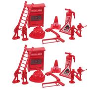 BESPORTBLE 5 Ensembles Miniature Firefighter Dollhouse Set with Plastic Fire Extinguisher Toys for Collaborative Pretend Play and Imaginative Team Building