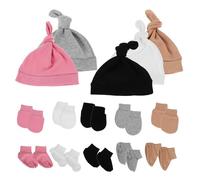 BESPORTBLE 5 Ensembles Né Ensemble Bonnet Et Moufles Pour Garçon Fille Turban Né Bonnet Pour Garçon Fille Moufles Et Mois
