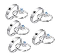 BESPORTBLE 5 Paires bague couple or anneau couple sonne pour petite amie Sonnets de couple pour les amoureux bijoux de bague de couple bagues de de couple bijoux bague alliage