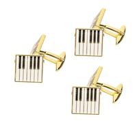 BESPORTBLE 5 Paires Cufflinks Piano Dorés pour Hommes Accessoire Élégant pour Costumes et Chemises