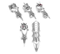 BESPORTBLE 5 pièces Bague Femme Anneaux Articulés Décoratifs Style Crâne Accessoire Mode Halloween et Fête