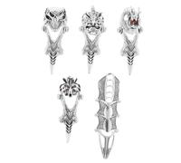 BESPORTBLE 5 pièces Bagues de Doigts Halloween Crâne Unique Anneaux Articulés Créatifs pour Fête et Cosplay