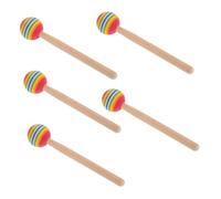 BESPORTBLE 5 pièces Baguettes de Percussion Bois Rondes Colorées pour Garçon Fille Maillets Arc--Ciel Sûrs et Ludiques pour Xylophone et Instruments de Musique