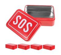 BESPORTBLE 5 pièces Boîte de Survie Métallique Étanche de Organisateur de Médicaments Compact pour Plein Air et Randonnée Rangement Pratique et Portable