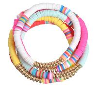 BESPORTBLE 5 Pièces Bracelet en argile polymère coloré chaîne de poignet de fête chaîne de poignet unique bijoux de main de plage chaîne de main décorative bracelets colorés Corde élastique