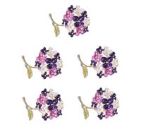 BESPORTBLE 5 Pièces Broch d'hortensia faire la fête décoration mignon revers à revers broche femme broches de pour les femmes bijoux broches femmes Épingle Alliage de zinc