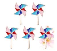 BESPORTBLE 5 pièces Broches Fantaisie Lot de Forme Moulin à Vent Coloré Épingles Créatives Unisexes Accessoires Col pour Vêtements Femmes et Hommes