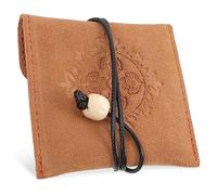 BESPORTBLE 5 Pièces De Rangement en Jade en Noix Bijoux Poche à Bagues De Perles De Prière Organisateur De Collier Petit en Velours Peau De Vache Coffee