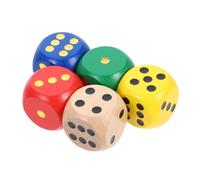 BESPORTBLE 5 Pièces Dés Bois à Bords Ronds pour Jeux de Société Activités Éducatives et Amusement Famille pour Apprentissage et Jeux de Mots