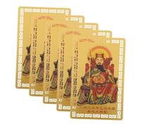 BESPORTBLE 5 Pièces Feng Shui Amulet Cards Year Of The Snake Taisui Protection Portable Small Metal Amulets For Home Office Car Luck And Success