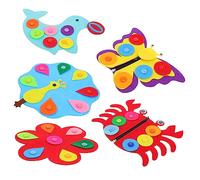 BESPORTBLE 5 pièces Jeu Éducatif Garçon Fille Tableau Boutons Non Tissé Montessori Sensoriel Éveil Garçon Fille Développement Intelligence DIY
