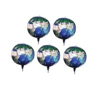 BESPORTBLE 5 pièces Lot de Ballons Aluminium Motif Terre Résistants Décoration Fête Anniversaire Thème Globe pour Garçon Fille