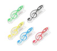 BESPORTBLE 5 pièces Lot de Clips de Partition Musique Durables Plastique et Acier Porte-pages Colorés Pratiques pour Partitions Mémo Clips Créatifs pour Musiciens