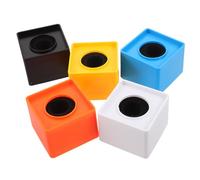 BESPORTBLE 5 Pièces Mic Flag Carré Microphone Logo Box en Plastique, 37mm, Cube, pour Interviews et Podcasts, Installation Rapide, Identité Visuelle Professionnelle