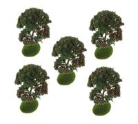 BESPORTBLE 5 Pièces Miniature Apple Trees with Moss Accents for Architectural Models Micro Landscape DIY Craft Decoration