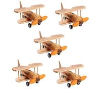 BESPORTBLE 5 Pièces Modèle Hélicoptère Bois Décoratif Avion Bois Ornement Artisanal et Rétro pour Collection et Décoration Intérieure