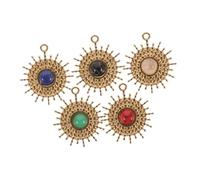 BESPORTBLE 5 Pièces Pendentif En Pierre Naturelle Nombre Quartz Accessoire Pour Les Bijoux Faire Ancien Cristaux Assorti Pendentif Charm Connecteur Pendentifs De Bijoux Diy Acier Inoxydable