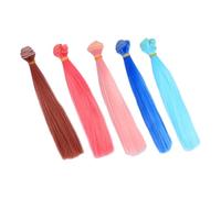 BESPORTBLE 5 Pièces Perruque de Poupée Fibres Synthétiques Extensions de Cheveux pour Bricolage Cheveux Raides de Haute Température Texturé et Réaliste pour Création de Poupées