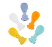 BESPORTBLE 5 Pièces Pouch Spoon Attachment Set Soft Silicone Spoons Mess Dispensing For Fruit Puree