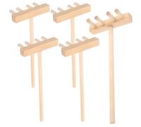 BESPORTBLE 5 pièces Set de Mini Râteaux Bois pour Table de Sable Zen Accessoires Décoratifs Créatifs Outils de Jardinage Miniature pour Relaxation et Création